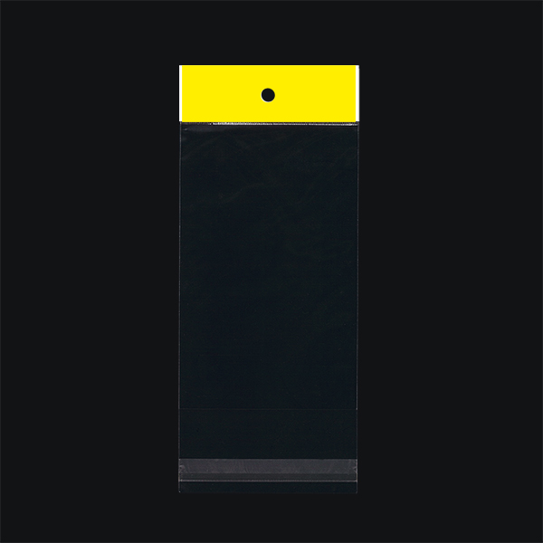 【在庫限り】カラーヘッダー袋・黄　100×165mm　100枚