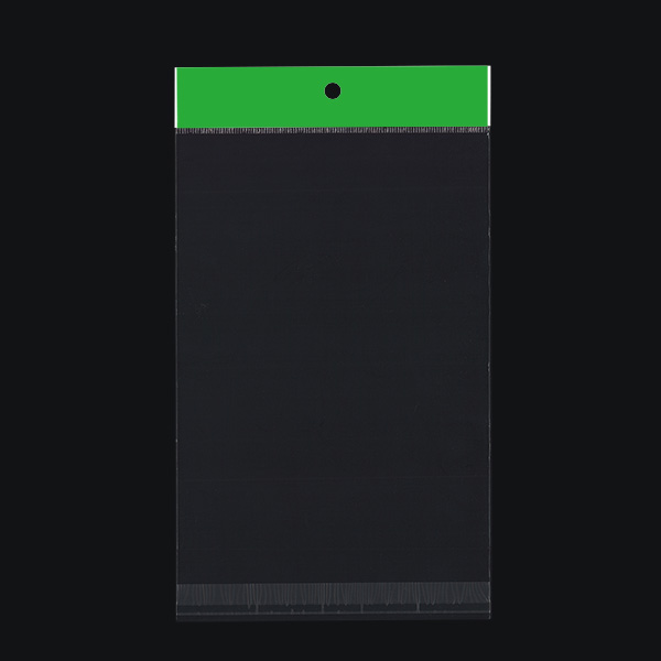 【在庫限り】カラーヘッダー袋・緑　154×200mm　100枚