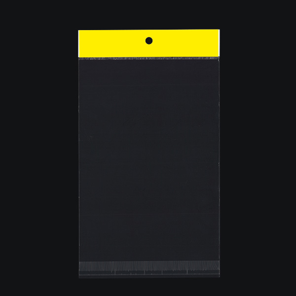 【在庫限り】カラーヘッダー袋・黄　154×200mm　100枚